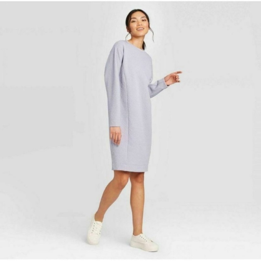 Prologue New Texture Oversize Sweater Dress purple